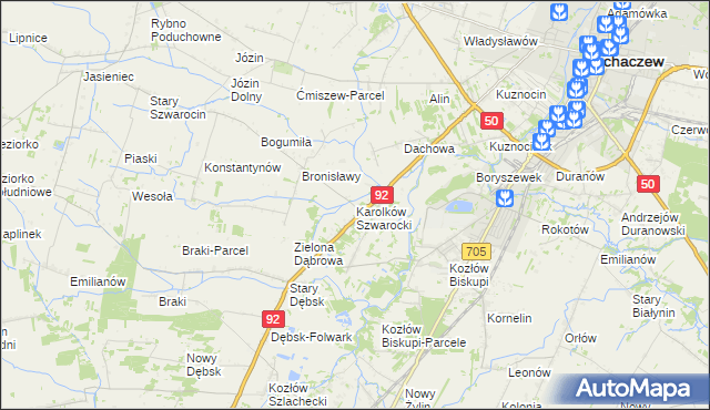 mapa Karolków Szwarocki, Karolków Szwarocki na mapie Targeo