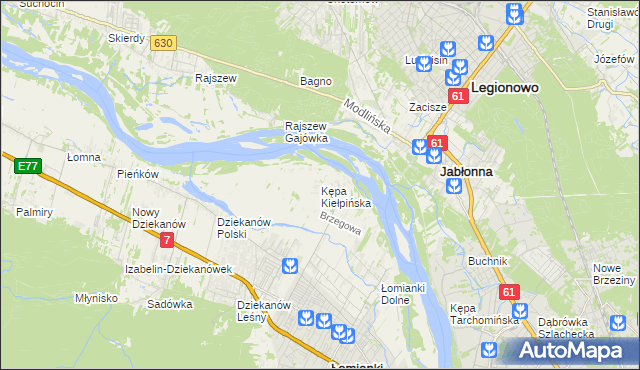 mapa Kępa Kiełpińska, Kępa Kiełpińska na mapie Targeo
