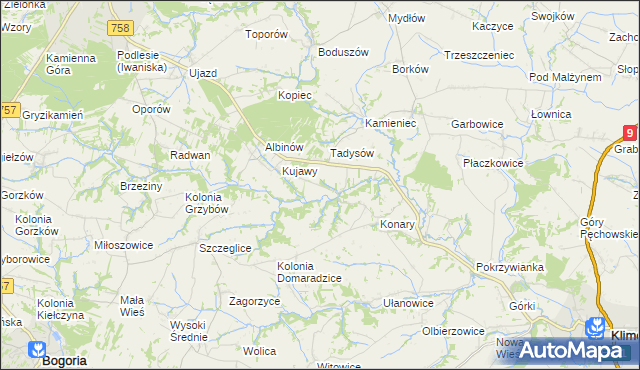 mapa Konary-Kolonia, Konary-Kolonia na mapie Targeo