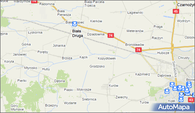 mapa Kopydłówek, Kopydłówek na mapie Targeo