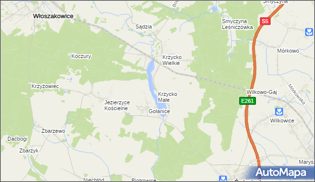 mapa Krzycko Małe, Krzycko Małe na mapie Targeo