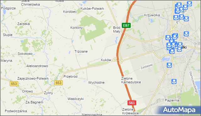 mapa Kuków gmina Suwałki, Kuków gmina Suwałki na mapie Targeo