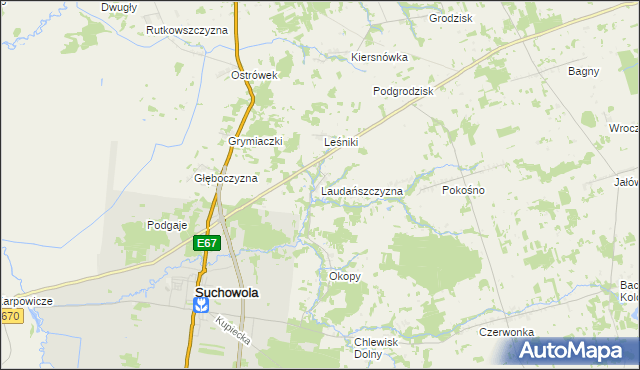 mapa Laudańszczyzna, Laudańszczyzna na mapie Targeo