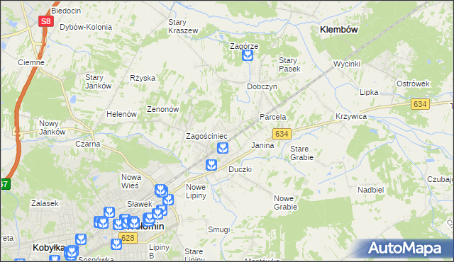 mapa Lipinki gmina Wołomin, Lipinki gmina Wołomin na mapie Targeo