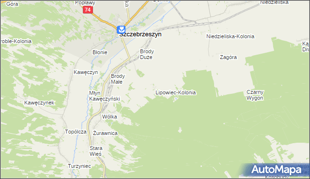 mapa Lipowiec-Kolonia, Lipowiec-Kolonia na mapie Targeo