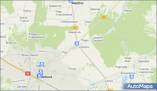 mapa Łobodno, Łobodno na mapie Targeo