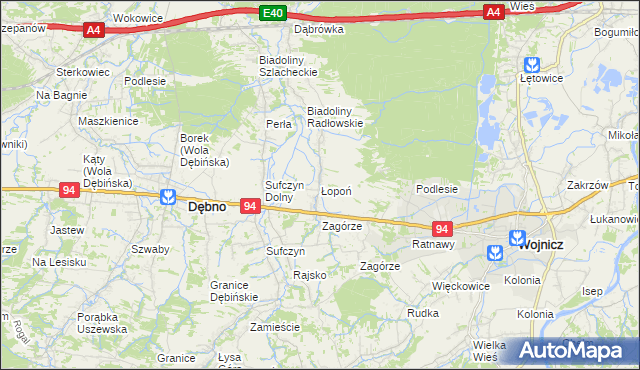 mapa Łopoń, Łopoń na mapie Targeo