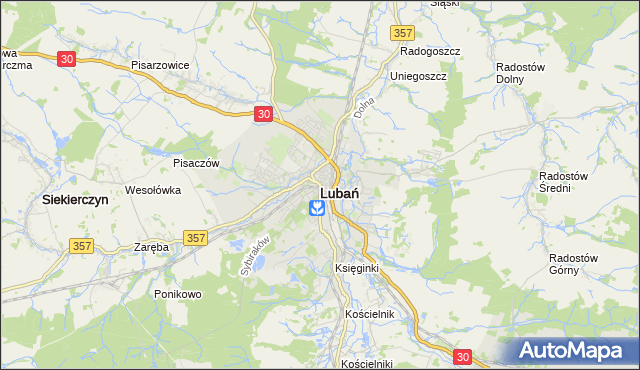 mapa Lubań, Lubań na mapie Targeo
