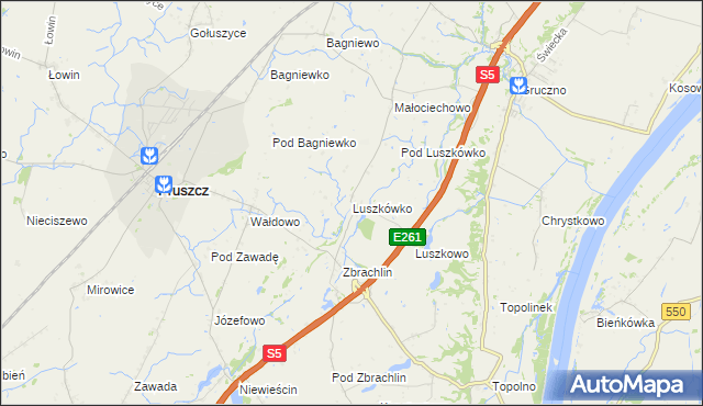 mapa Luszkówko, Luszkówko na mapie Targeo