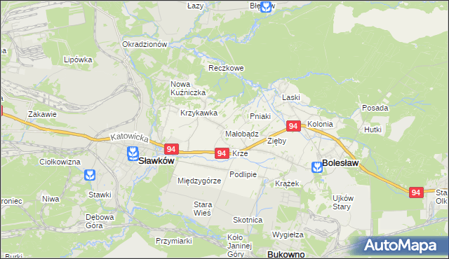 mapa Małobądz, Małobądz na mapie Targeo