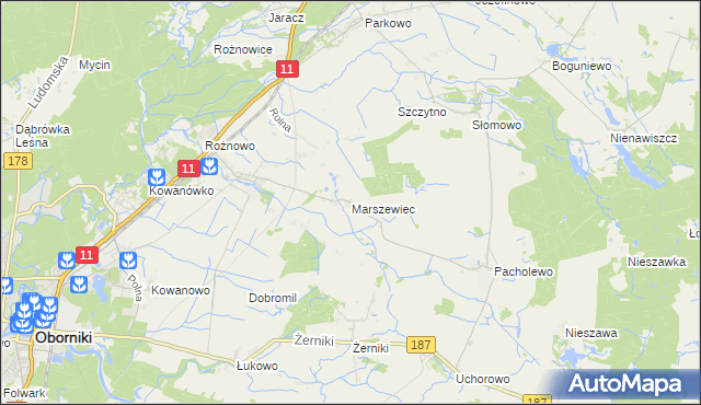 mapa Marszewiec, Marszewiec na mapie Targeo