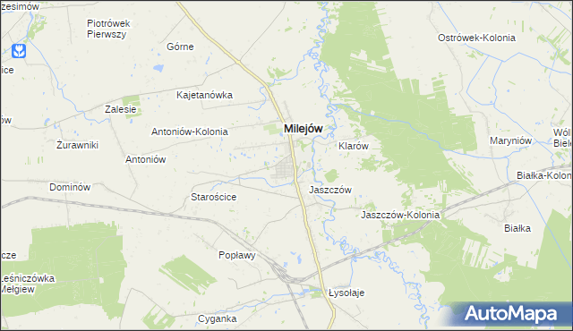 mapa Milejów-Osada, Milejów-Osada na mapie Targeo