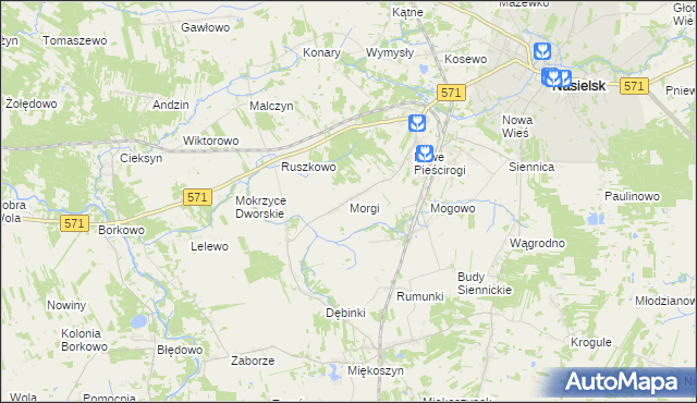mapa Morgi gmina Nasielsk, Morgi gmina Nasielsk na mapie Targeo
