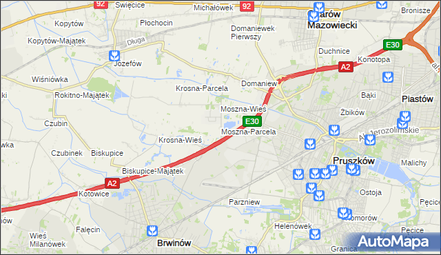 mapa Moszna-Parcela, Moszna-Parcela na mapie Targeo