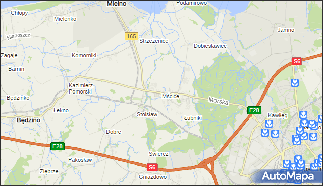 mapa Mścice, Mścice na mapie Targeo