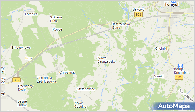 mapa Nowe Jastrzębsko, Nowe Jastrzębsko na mapie Targeo