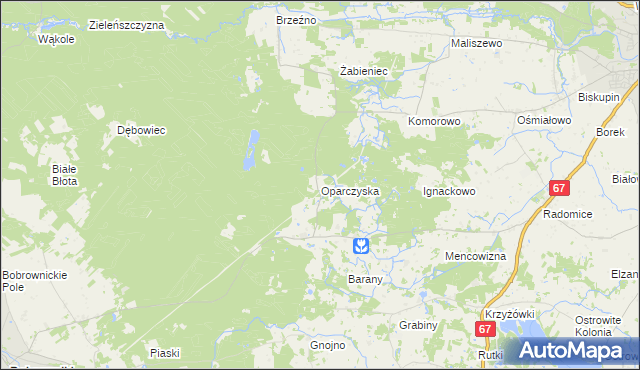 mapa Oparczyska, Oparczyska na mapie Targeo