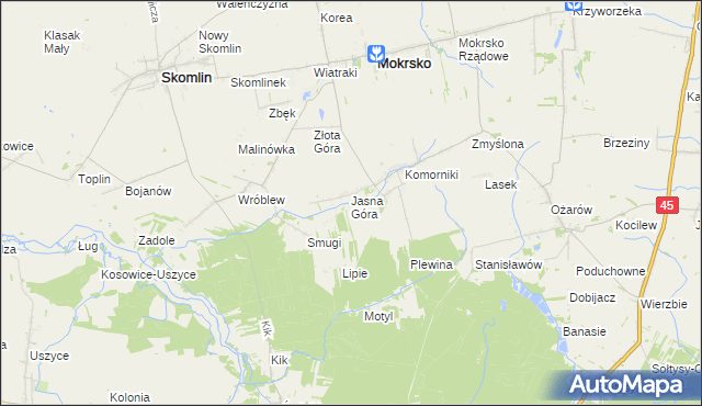 mapa Orzechowiec, Orzechowiec na mapie Targeo