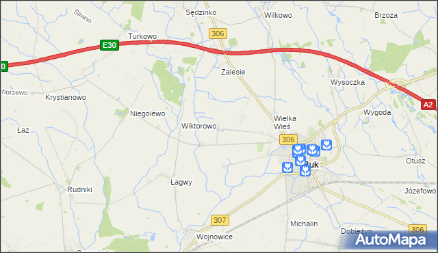 mapa Pawłówko gmina Buk, Pawłówko gmina Buk na mapie Targeo