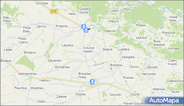 mapa Piskorzec gmina Iłów, Piskorzec gmina Iłów na mapie Targeo