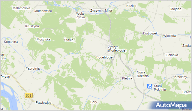 mapa Podebłocie, Podebłocie na mapie Targeo