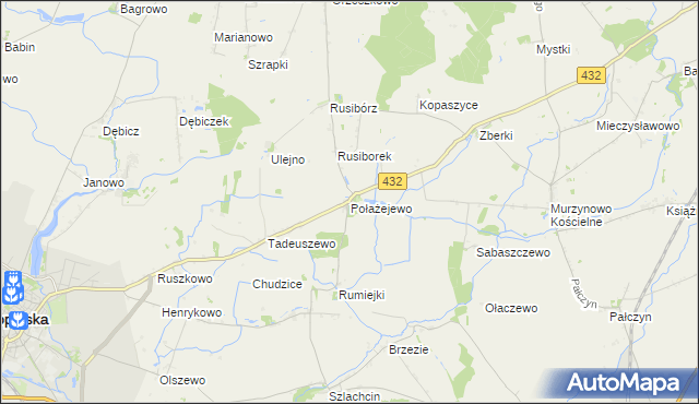 mapa Połażejewo, Połażejewo na mapie Targeo