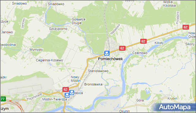 mapa Pomiechówek, Pomiechówek na mapie Targeo