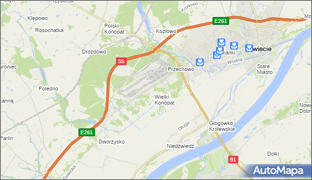 mapa Przechówko, Przechówko na mapie Targeo