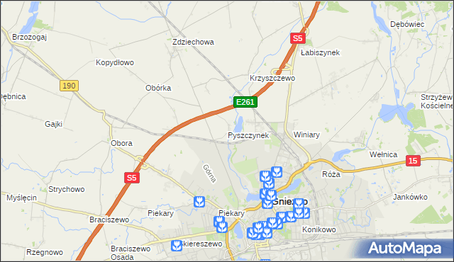 mapa Pyszczynek, Pyszczynek na mapie Targeo