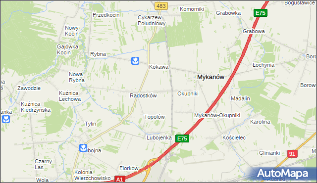 mapa Radostków-Kolonia, Radostków-Kolonia na mapie Targeo