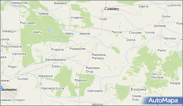 mapa Radostów Pierwszy, Radostów Pierwszy na mapie Targeo