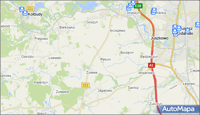 mapa Rekcin, Rekcin na mapie Targeo