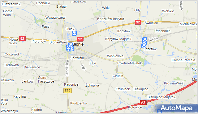 mapa Rokitno gmina Błonie, Rokitno gmina Błonie na mapie Targeo