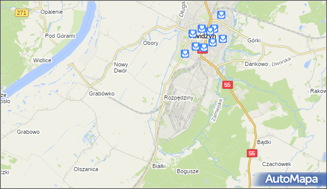 mapa Rozpędziny, Rozpędziny na mapie Targeo