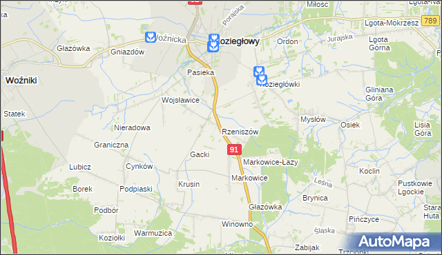 mapa Rzeniszów, Rzeniszów na mapie Targeo