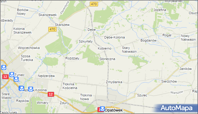 mapa Słoneczna, Słoneczna na mapie Targeo