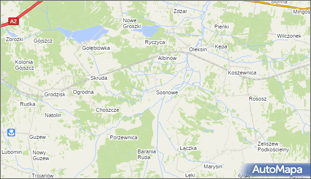 mapa Sosnowe, Sosnowe na mapie Targeo