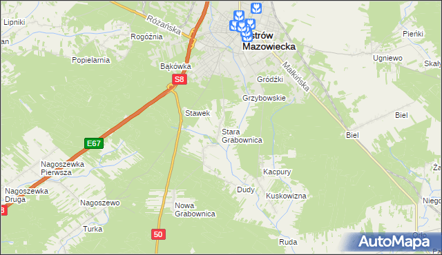 mapa Stara Grabownica, Stara Grabownica na mapie Targeo