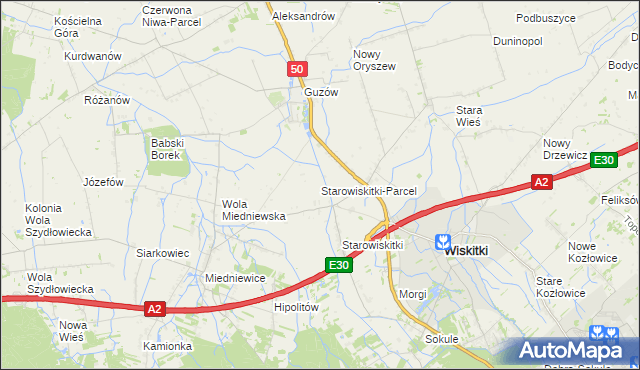 mapa Starowiskitki-Parcel, Starowiskitki-Parcel na mapie Targeo