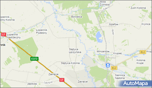 mapa Stężyca Nadwieprzańska, Stężyca Nadwieprzańska na mapie Targeo