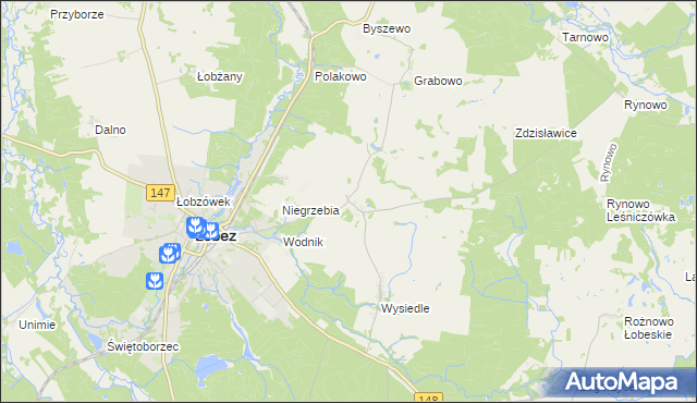 mapa Suliszewice gmina Łobez, Suliszewice gmina Łobez na mapie Targeo