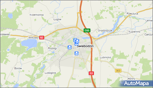 mapa Świebodzin, Świebodzin na mapie Targeo
