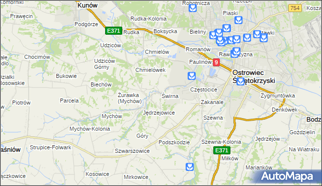 mapa Świrna, Świrna na mapie Targeo