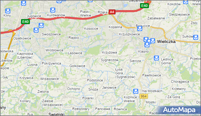 mapa Sygneczów, Sygneczów na mapie Targeo