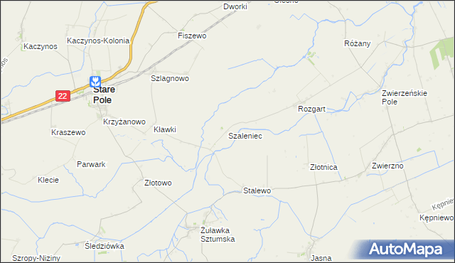 mapa Szaleniec, Szaleniec na mapie Targeo