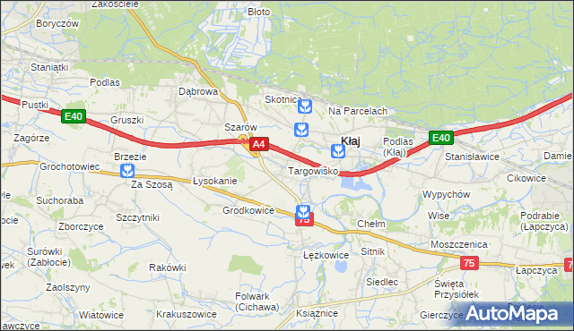 mapa Targowisko gmina Kłaj, Targowisko gmina Kłaj na mapie Targeo