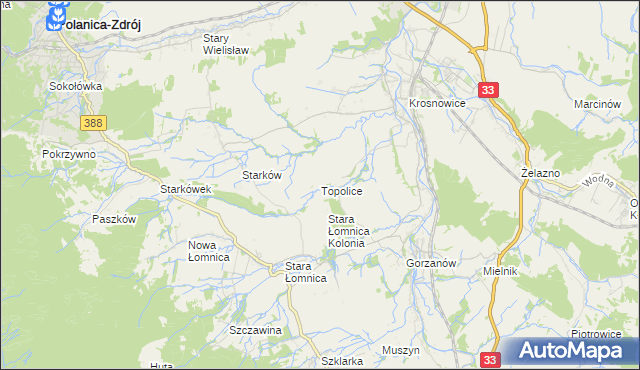 mapa Topolice gmina Bystrzyca Kłodzka, Topolice gmina Bystrzyca Kłodzka na mapie Targeo
