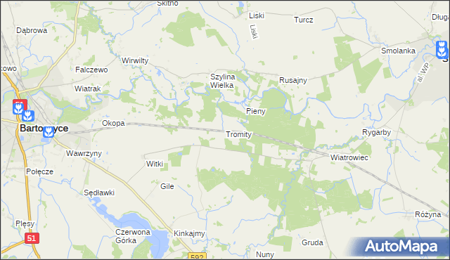 mapa Tromity, Tromity na mapie Targeo