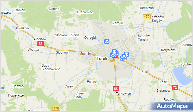 mapa Turka, Turek na mapie Targeo