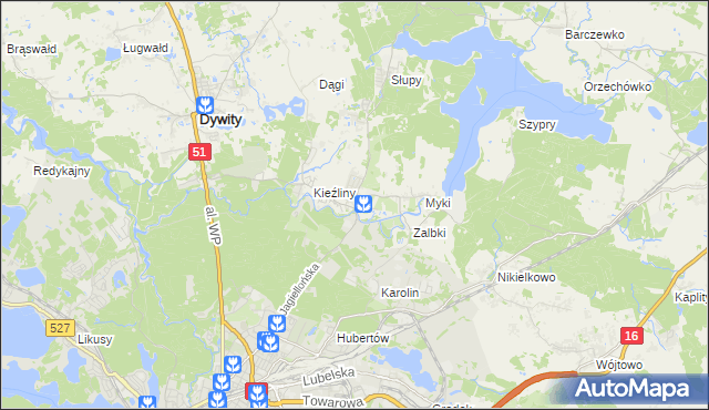 mapa Wadąg, Wadąg na mapie Targeo